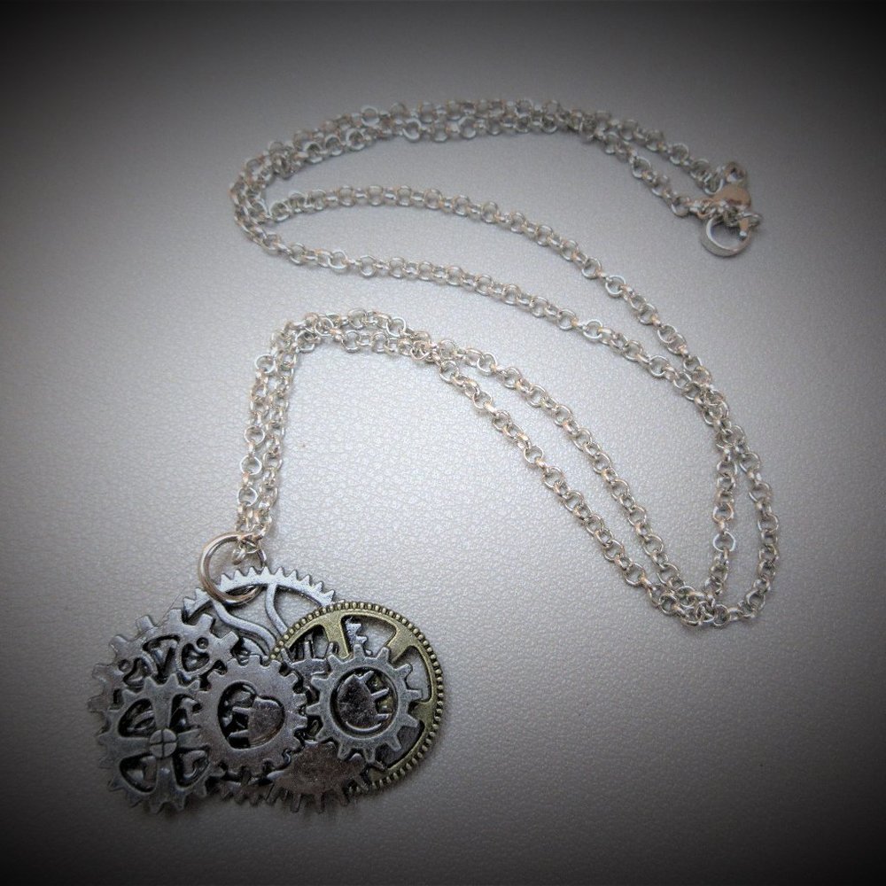 Steam Punk Necklace Metal Victorian Edwardian Style Steampunk